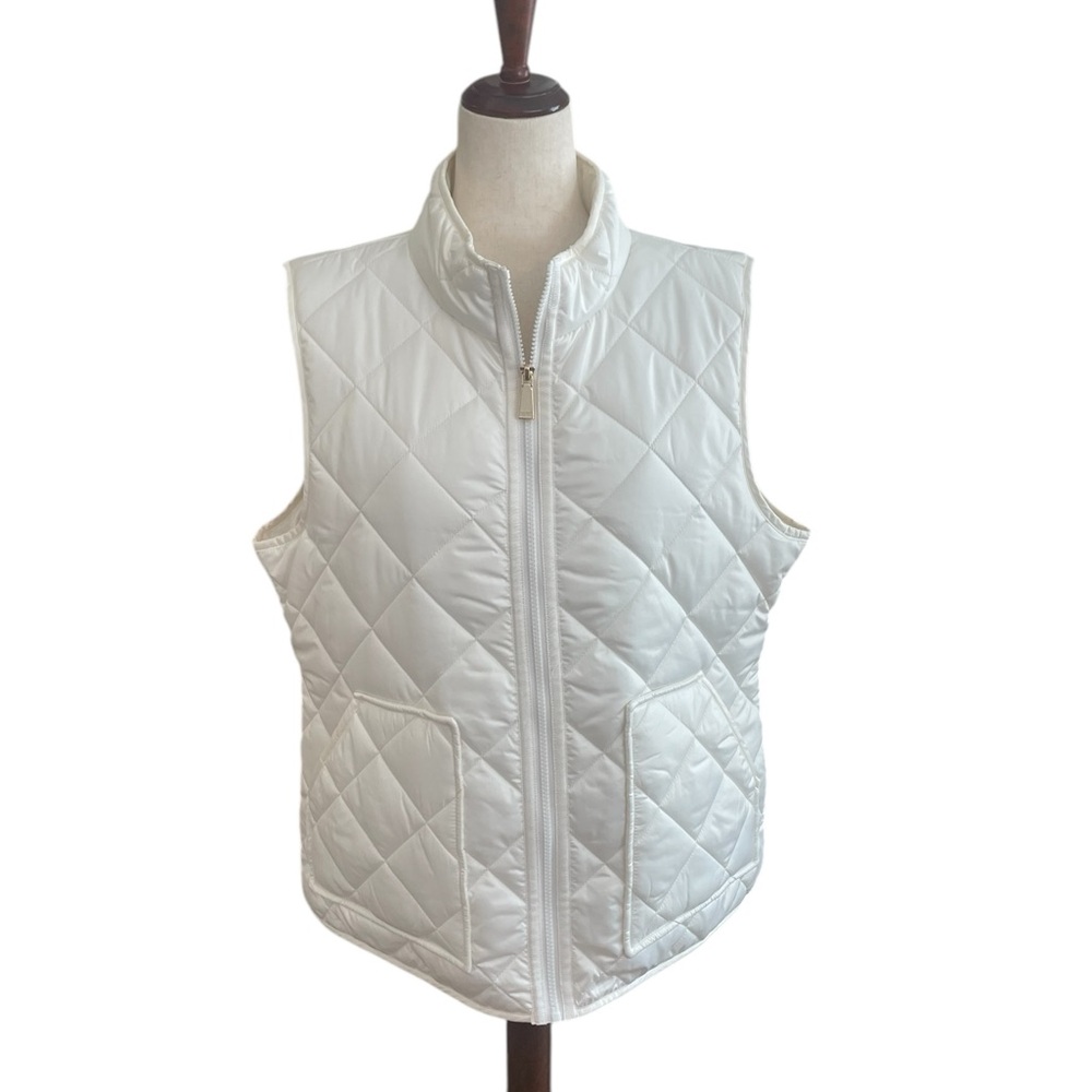 KATE SPADE QUILTED IVORY VEST